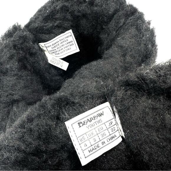 Bearpaw Emma Girls Black Winter Boot Size 4 Suede Waterproof Wool Lining Comfort - Picture 7 of 11